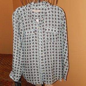 NWT Ladies Ann Taylor LOFT Button Front Blouse - Shirt - Top  Size M